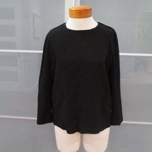 Aquilano Rimondi Long Sleeve Black Crepe Lagenlook Unstructured Top